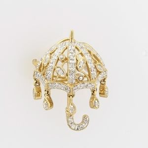 10kt Diamond Umbrella Pin .25 ctw round